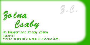 zolna csaby business card